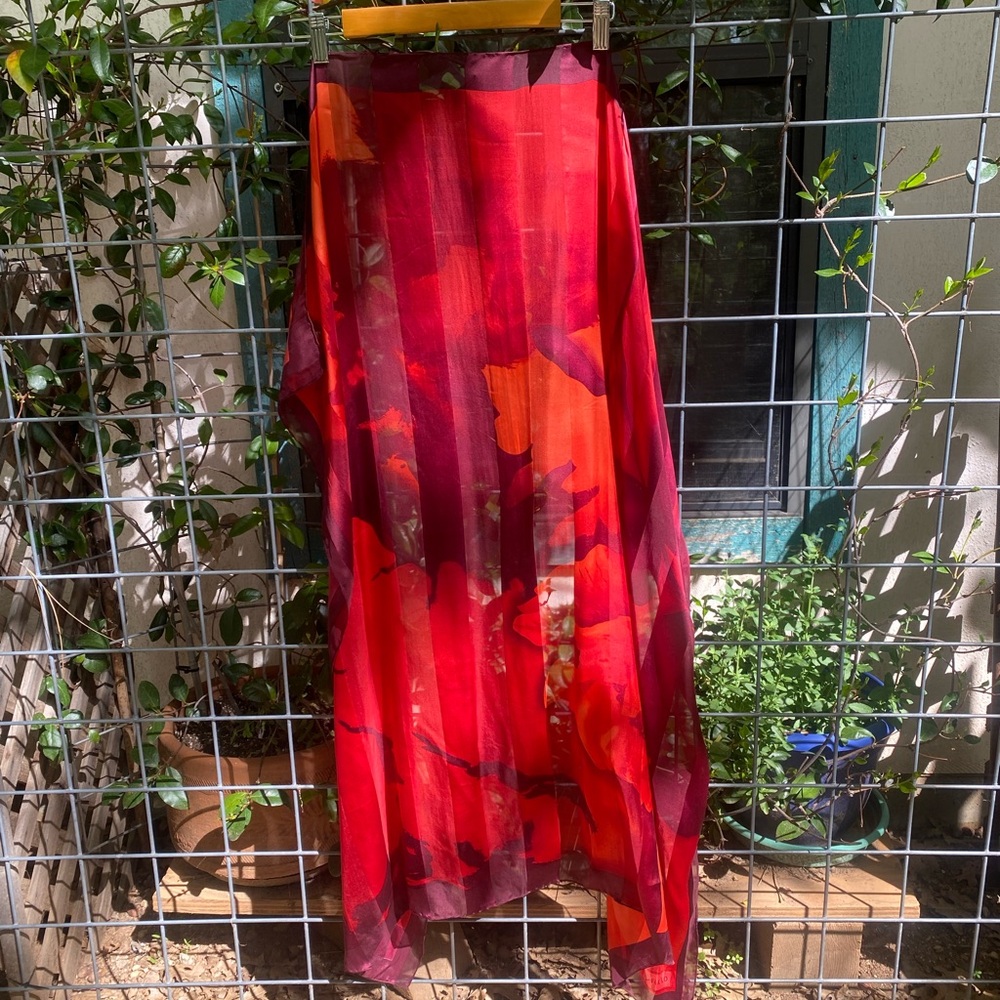 Vibrant Red and Orange Scarf